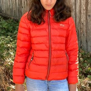 Stio Down Jacket, size youth 14 Bright Orange